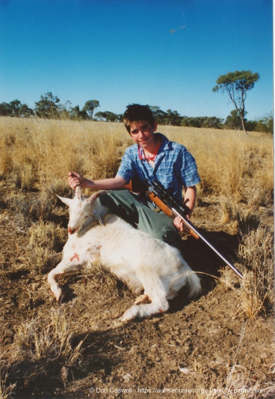 A young Ryan with a goat taken for the table