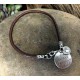 38 Special Leather Bullet Charm Bracelet - "She Believed She Could So She Did"